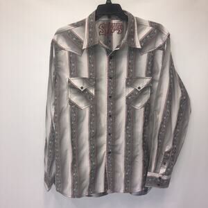 Southern Thread Cotton Blend XXL Long Sleeve Black Pearl Snap Shirt